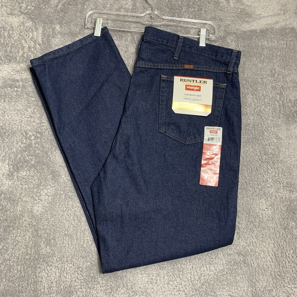 Rustler By‎ Wrangler Regular Boot Cut Jeans Mens 42x32 Heavy Weight Rigid New